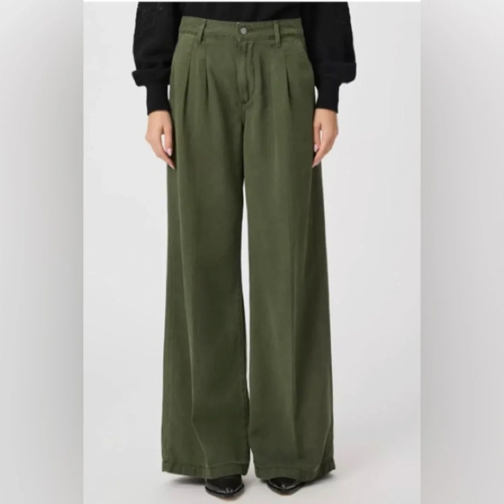 A.N.A Womens Size‎ 12 Olive Green Wide-Leg Trouser Jeans